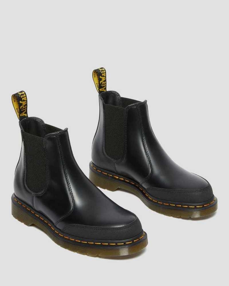 Dr Martens 2976 Guard Panel Lær Chelsea Boots Støvler Herre Svarte | VZGFE4987