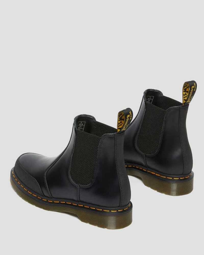 Dr Martens 2976 Guard Panel Lær Chelsea Boots Støvler Herre Svarte | VZGFE4987