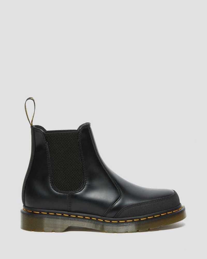 Dr Martens 2976 Guard Panel Lær Chelsea Boots Støvler Herre Svarte | VZGFE4987