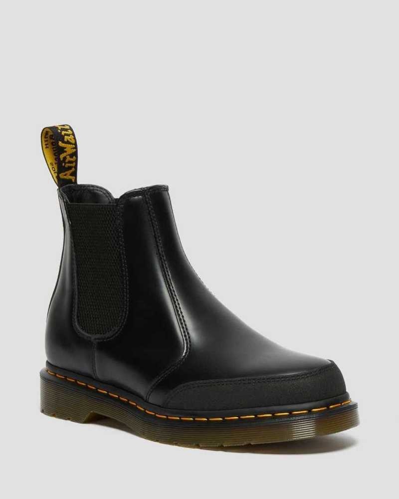 Dr Martens 2976 Guard Panel Lær Chelsea Boots Støvler Herre Svarte | VZGFE4987