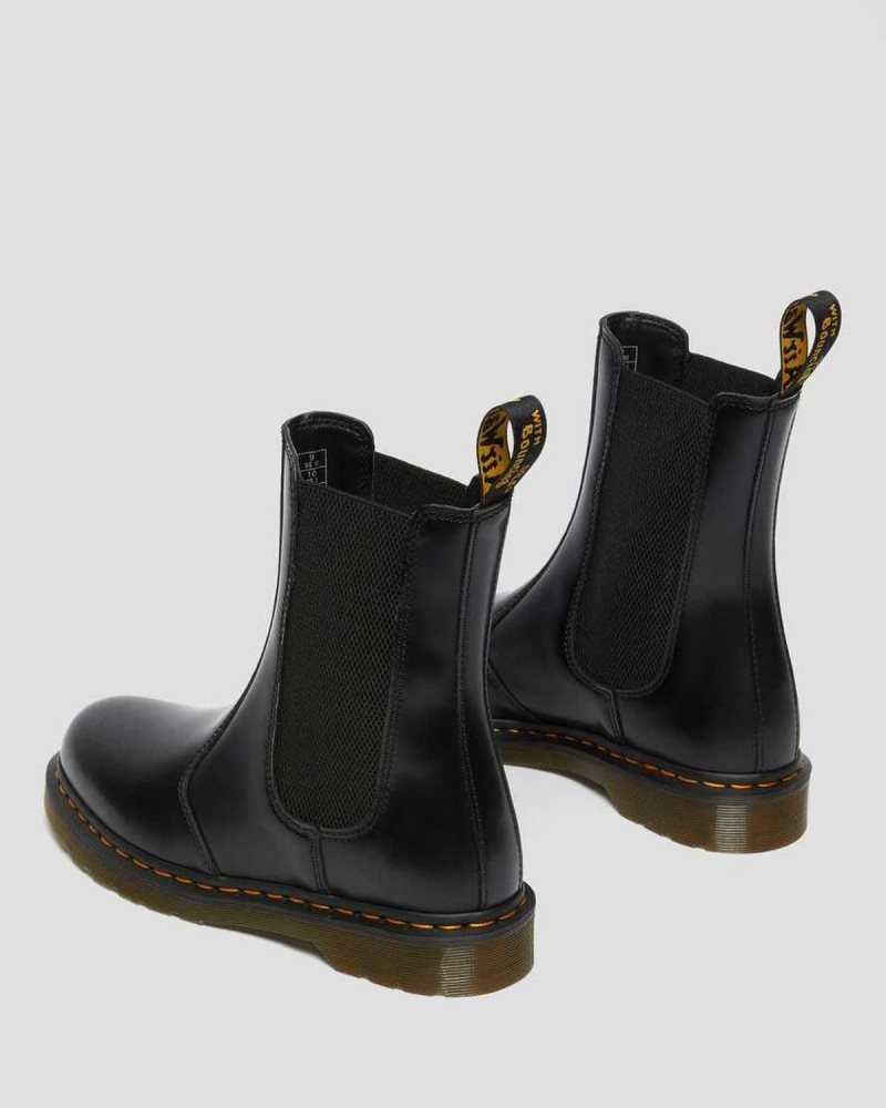 Dr Martens 2976 Hi Smooth Lær Chelsea Boots Originals Sko Dame Svarte | FLYPE3780