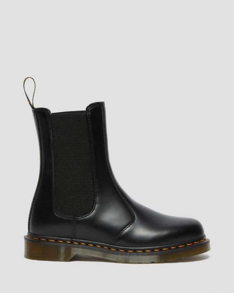 Dr Martens 2976 Hi Smooth Lær Chelsea Boots Originals Sko Dame Svarte | FLYPE3780