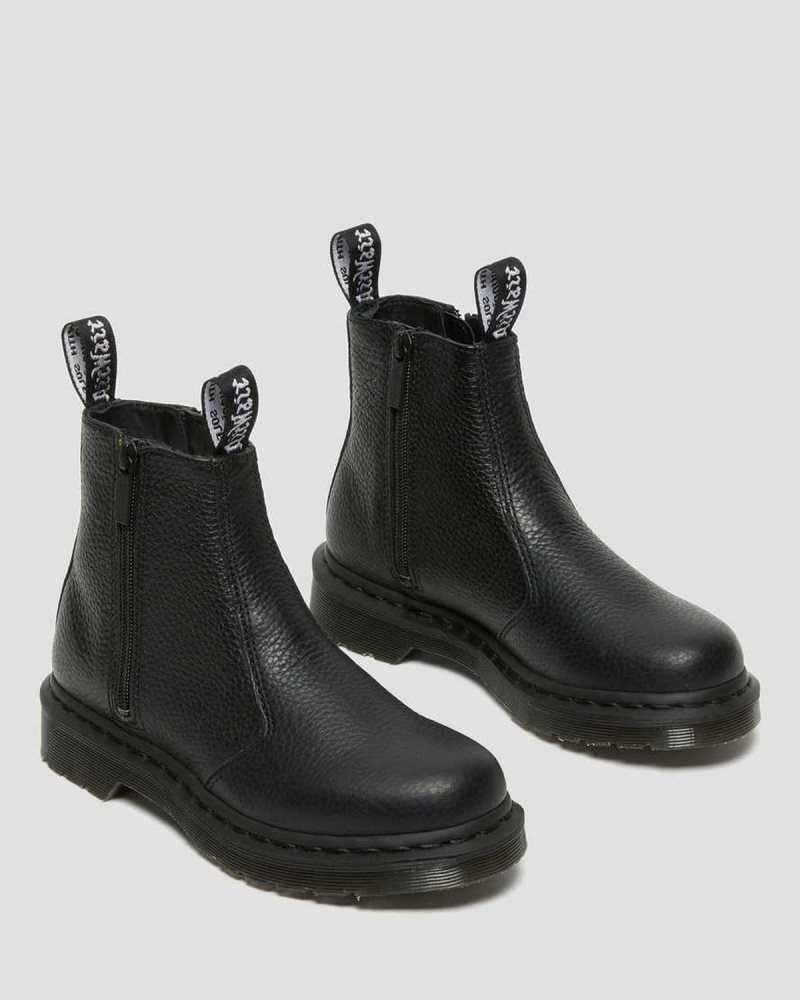 Dr Martens 2976 Lær Glidelås Chelsea Boots Originals Sko Dame Svarte | XBNAP3567