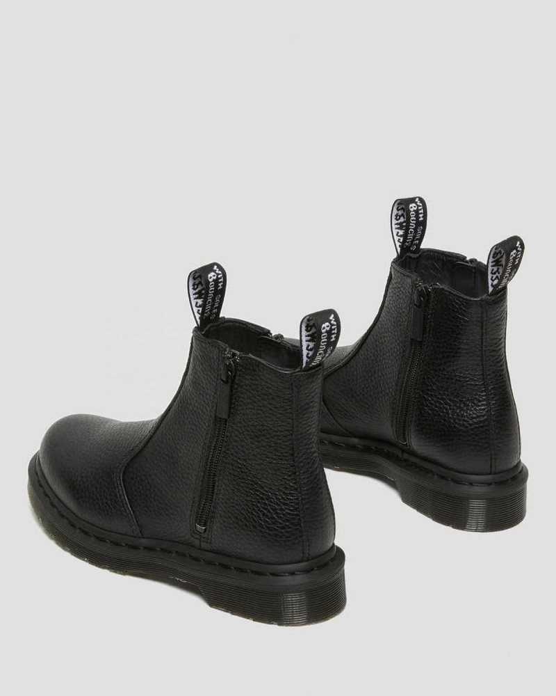 Dr Martens 2976 Lær Glidelås Chelsea Boots Originals Sko Dame Svarte | XBNAP3567