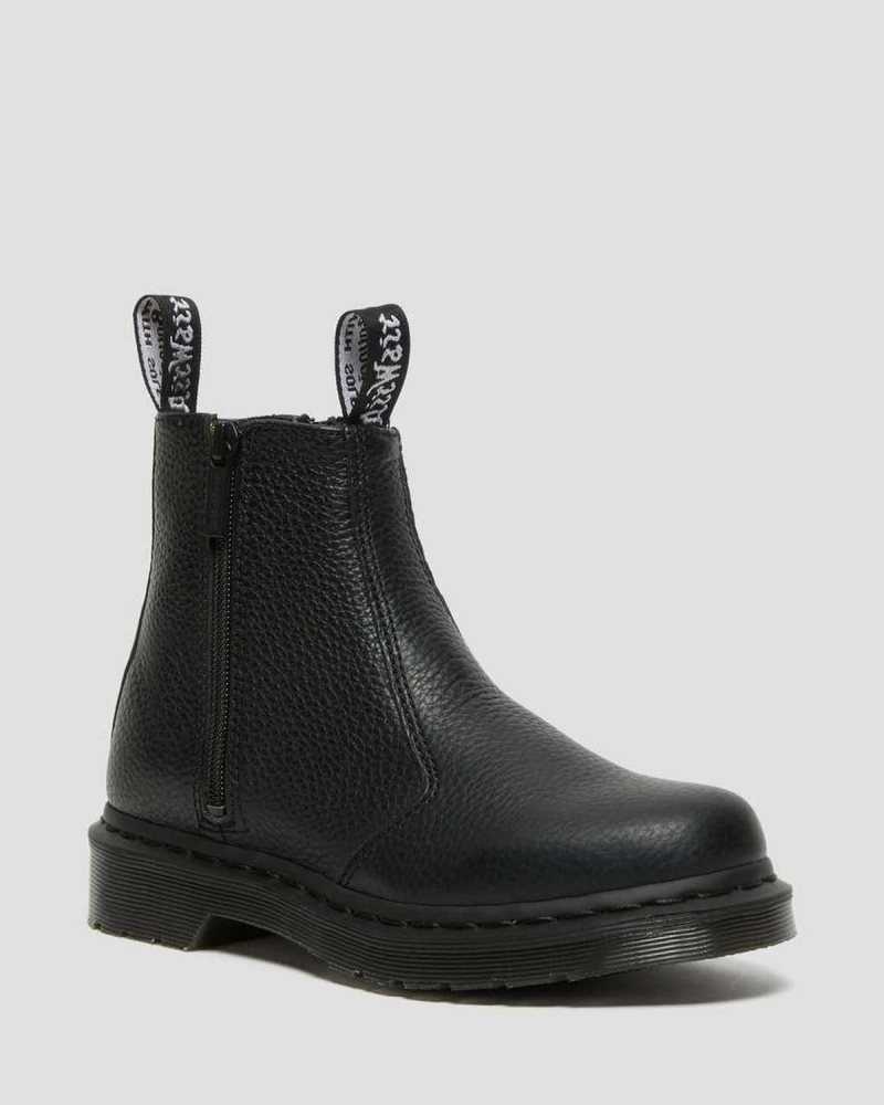 Dr Martens 2976 Lær Glidelås Chelsea Boots Chelsea Støvler Dame Svarte | QUMWV5682