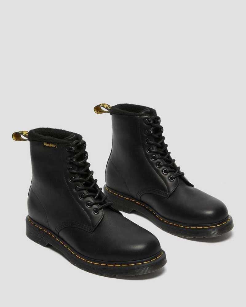 Dr Martens 2976 Pascal Warmwair Lær Blonder Up Boots Originals Sko Dame Svarte | OKMGF2596