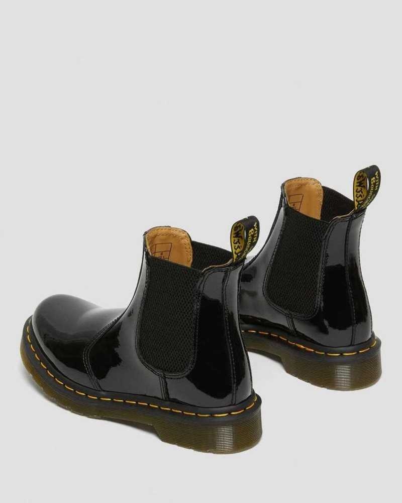 Dr Martens 2976 Patent Lær Chelsea Boots Støvler Dame Svarte | EUAPZ8379