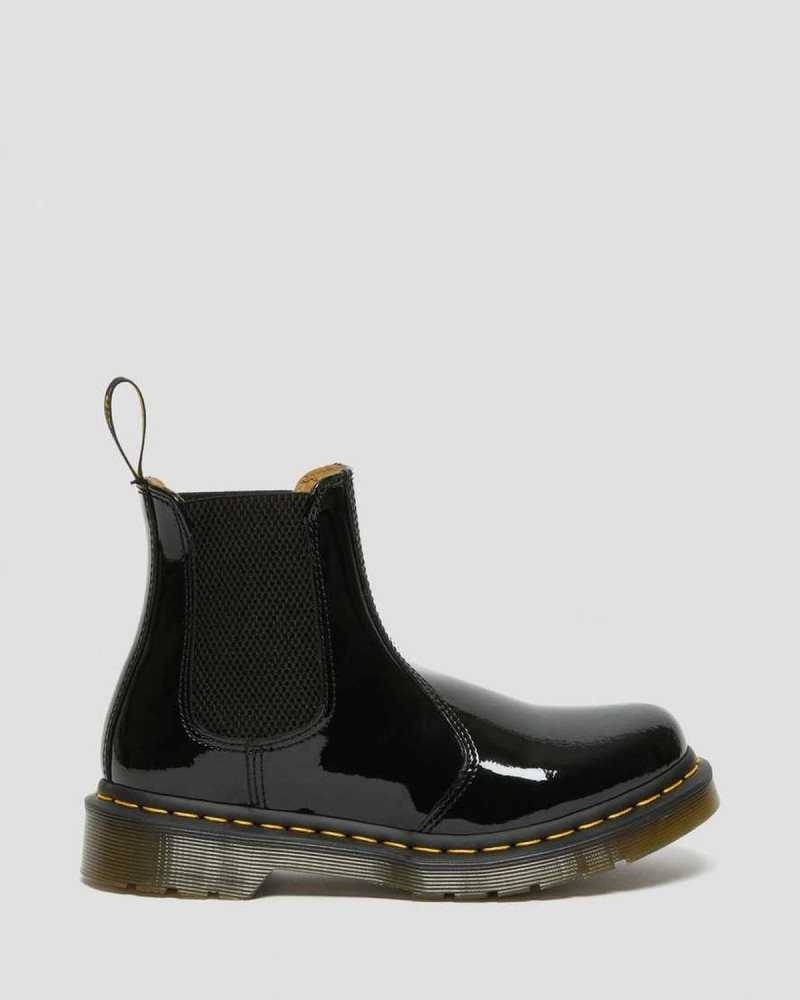 Dr Martens 2976 Patent Lær Chelsea Boots Støvler Dame Svarte | EUAPZ8379