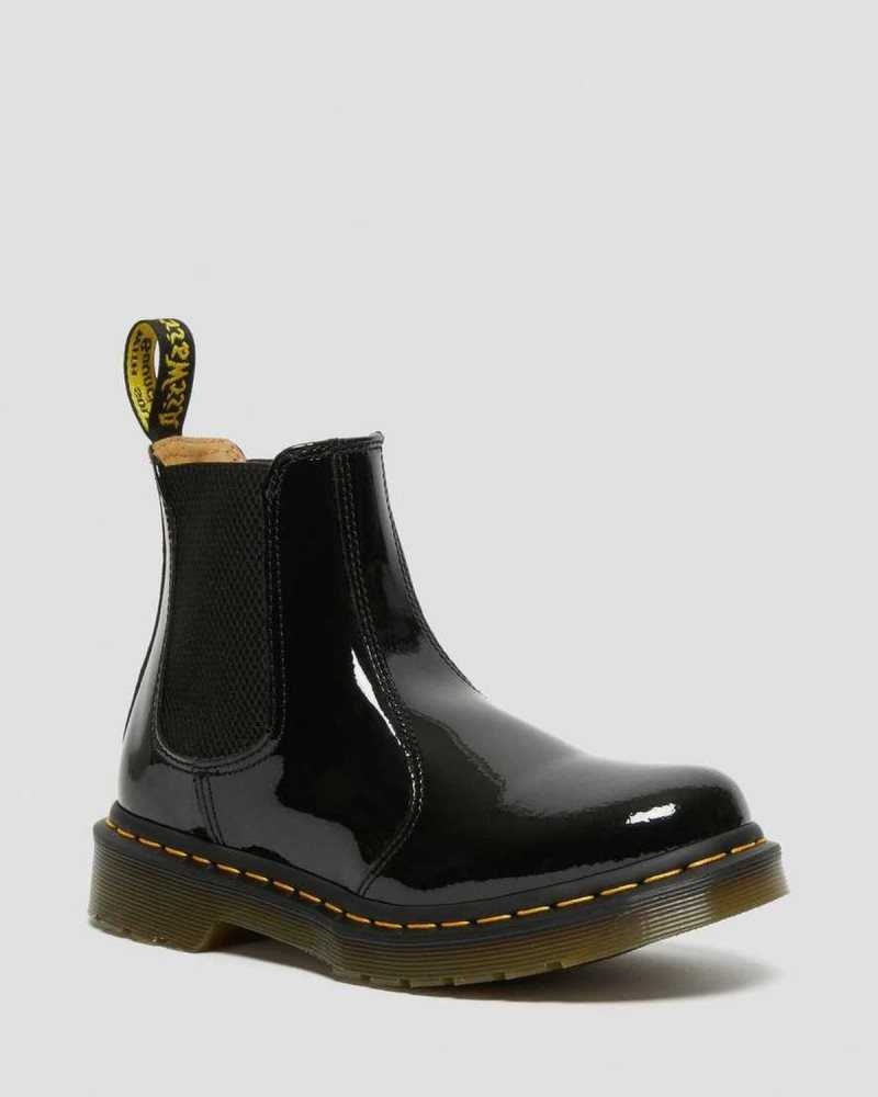 Dr Martens 2976 Patent Lær Chelsea Boots Støvler Dame Svarte | EUAPZ8379