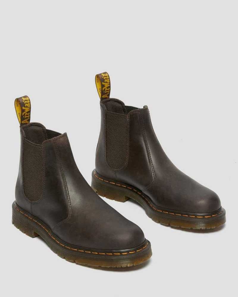 Dr Martens 2976 Slip Resistant Lær Chelsea Boots Originals Sko Dame Mørke Brune | EWHVP1340