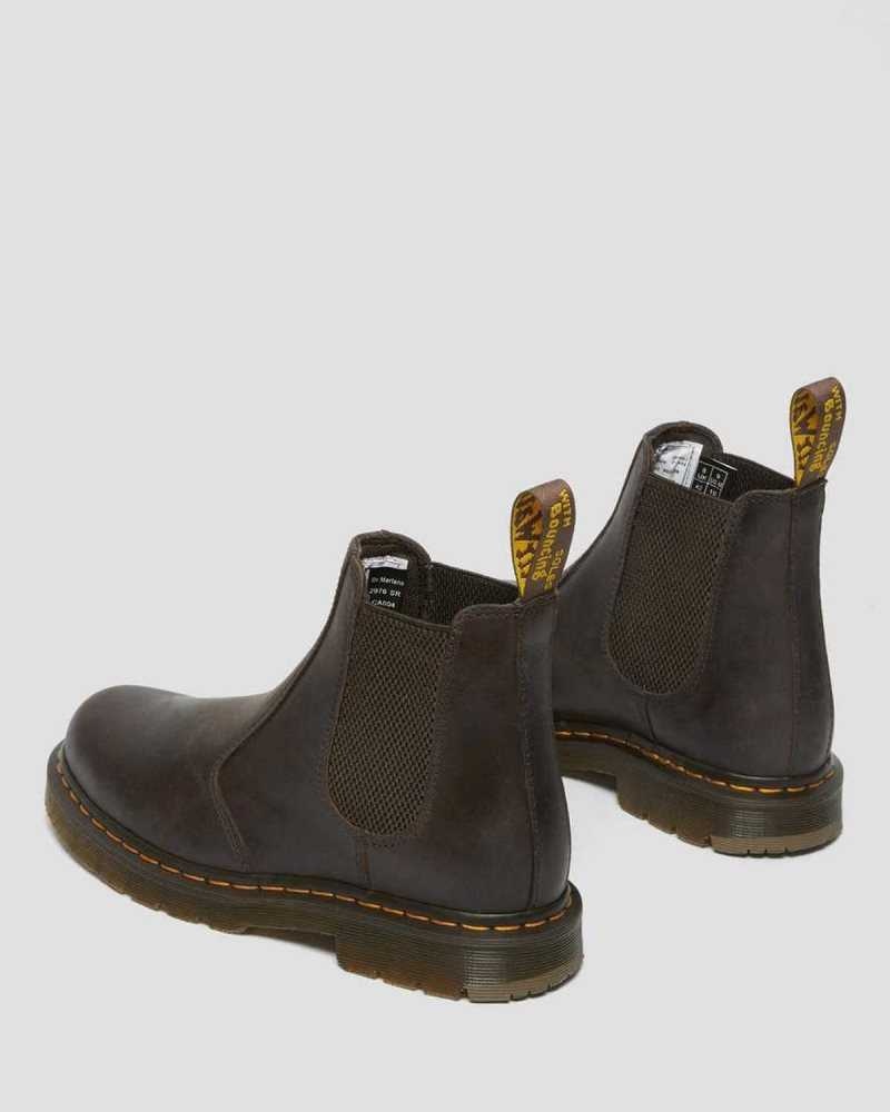 Dr Martens 2976 Slip Resistant Lær Chelsea Boots Originals Sko Dame Mørke Brune | EWHVP1340