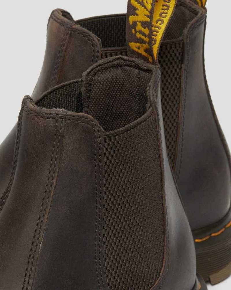 Dr Martens 2976 Slip Resistant Lær Chelsea Boots Originals Sko Dame Mørke Brune | EWHVP1340