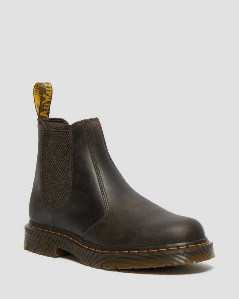 Dr Martens 2976 Slip Resistant Lær Chelsea Boots Originals Sko Dame Mørke Brune | EWHVP1340