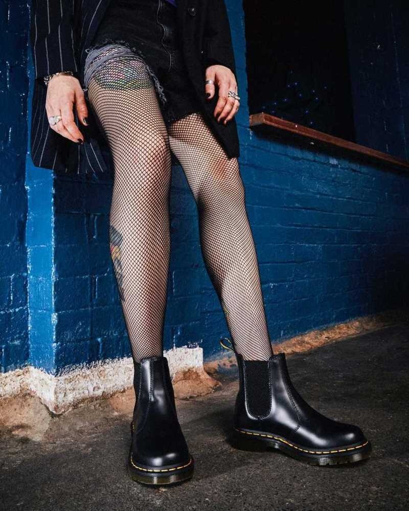 Dr Martens 2976 Smooth Lær Chelsea Boots Støvletter Dame Svarte | ETXPW8097