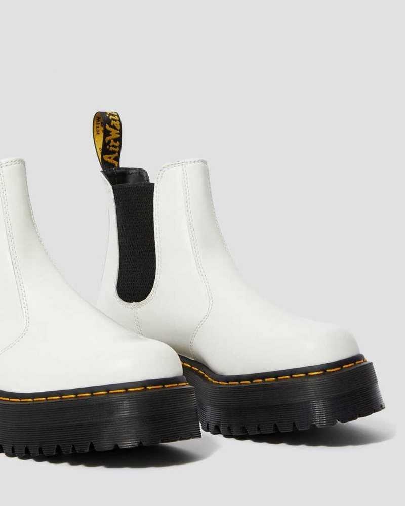 Dr Martens 2976 Smooth Lær Platform Chelsea Boots Støvletter Herre Hvite | PKULF5278