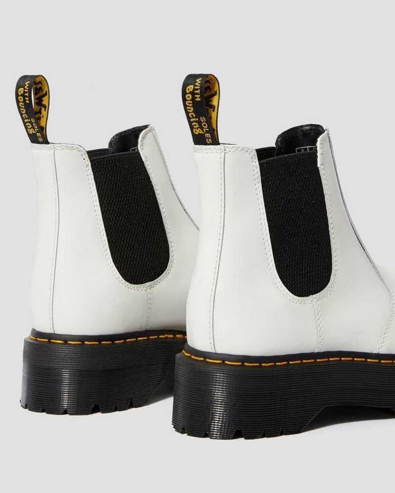 Dr Martens 2976 Smooth Lær Platform Chelsea Boots Støvletter Herre Hvite | PKULF5278