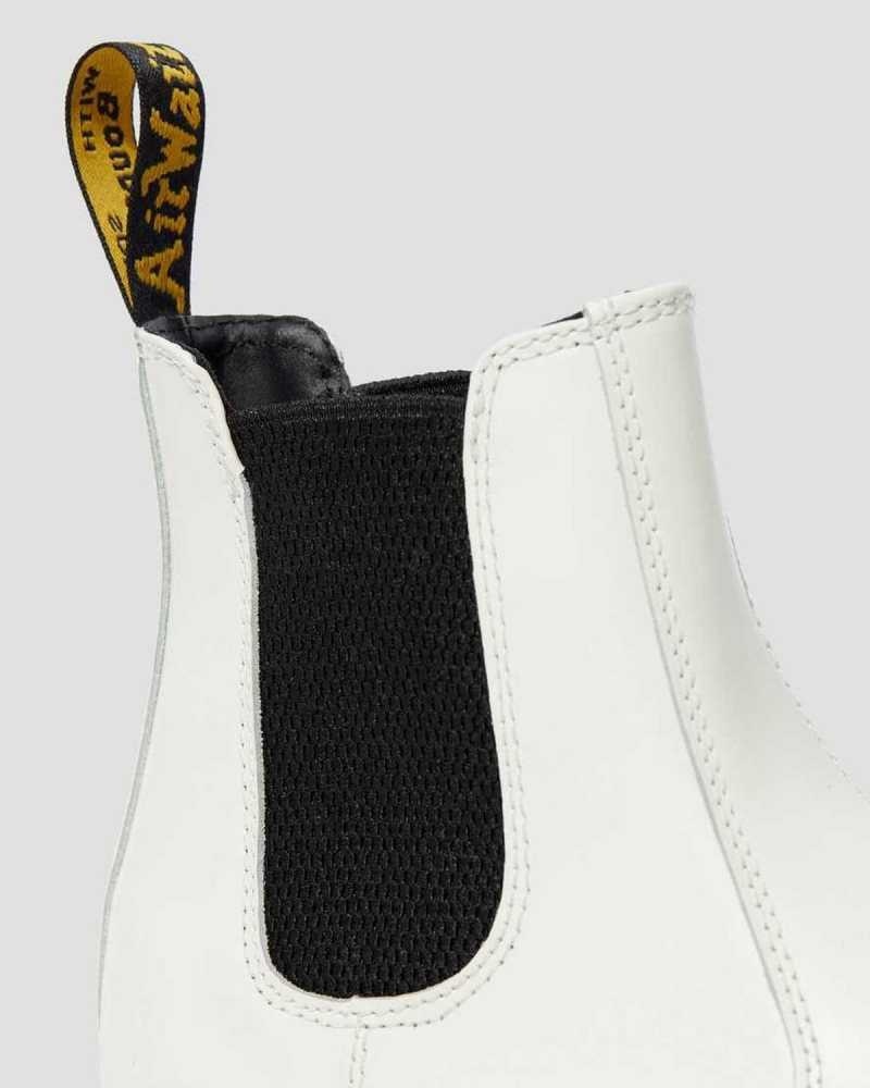 Dr Martens 2976 Smooth Lær Platform Chelsea Boots Støvletter Herre Hvite | PKULF5278