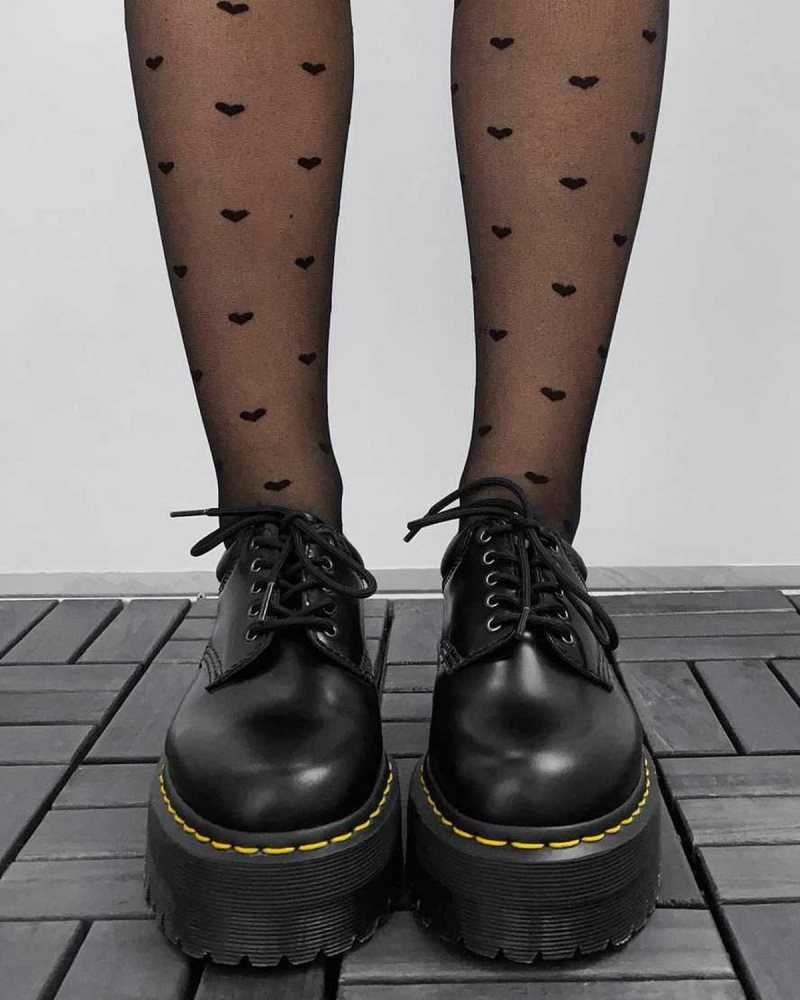 Dr Martens 8053 Lær Platform Vanlige Shoes Originals Sko Dame Svarte | WQZGN5617