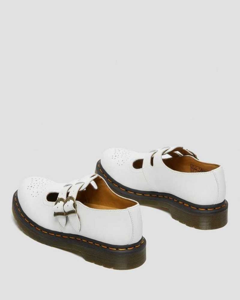 Dr Martens 8065 Smooth Lær Mary Jane Shoes Mary Janes Dame Hvite | ZQLIK8507