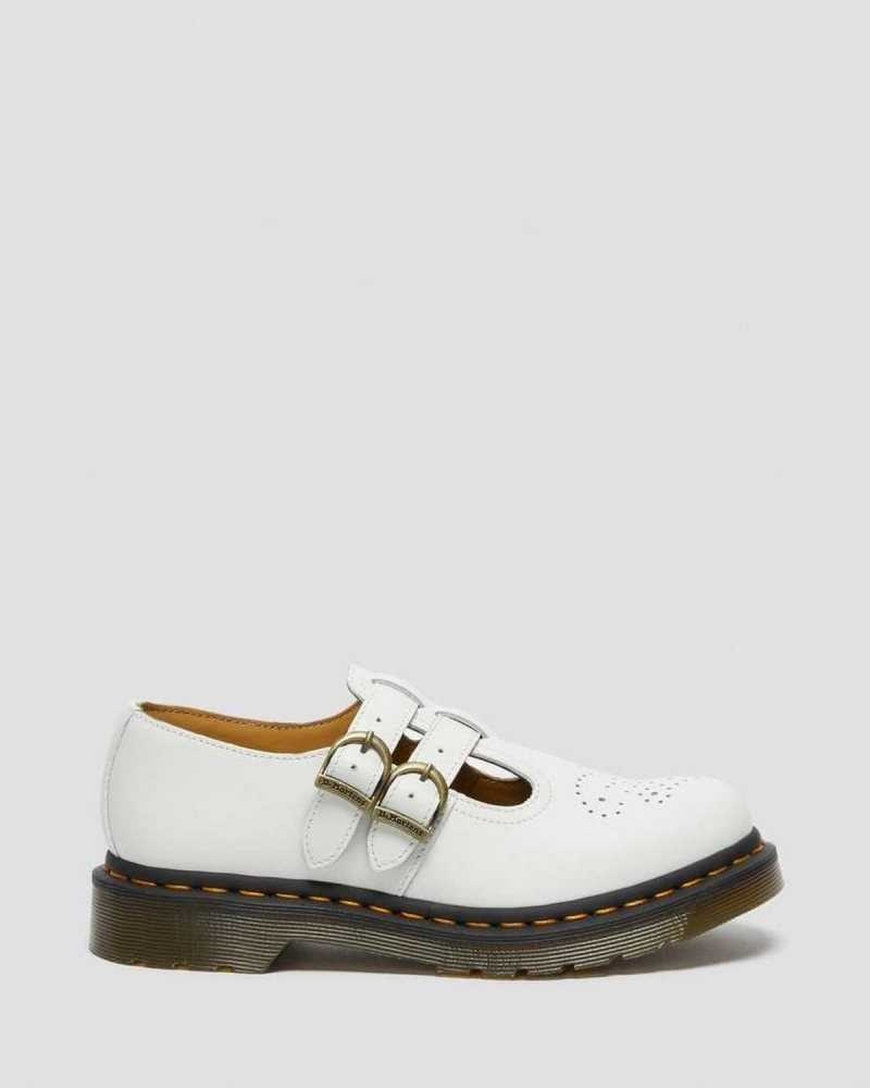 Dr Martens 8065 Smooth Lær Mary Jane Shoes Mary Janes Dame Hvite | ZQLIK8507