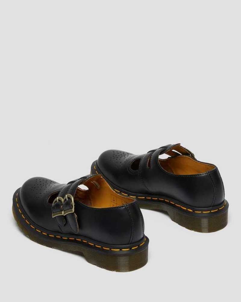 Dr Martens 8065 Smooth Lær Mary Jane Shoes Originals Sko Dame Svarte | SVAWX6105