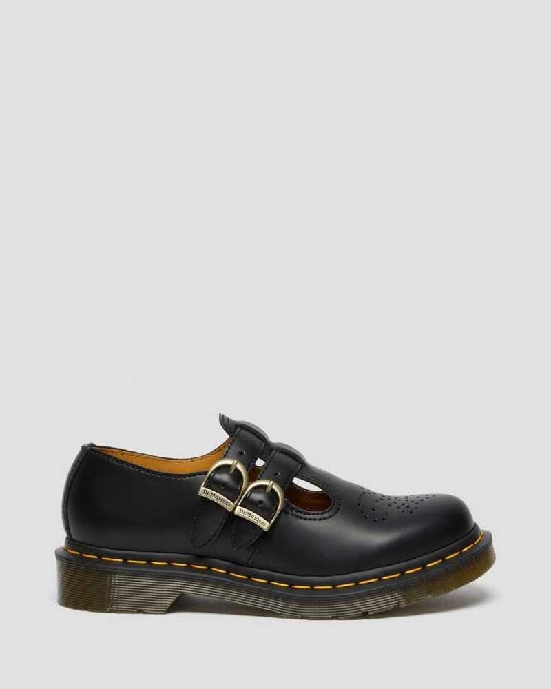 Dr Martens 8065 Smooth Lær Mary Jane Shoes Originals Sko Dame Svarte | SVAWX6105