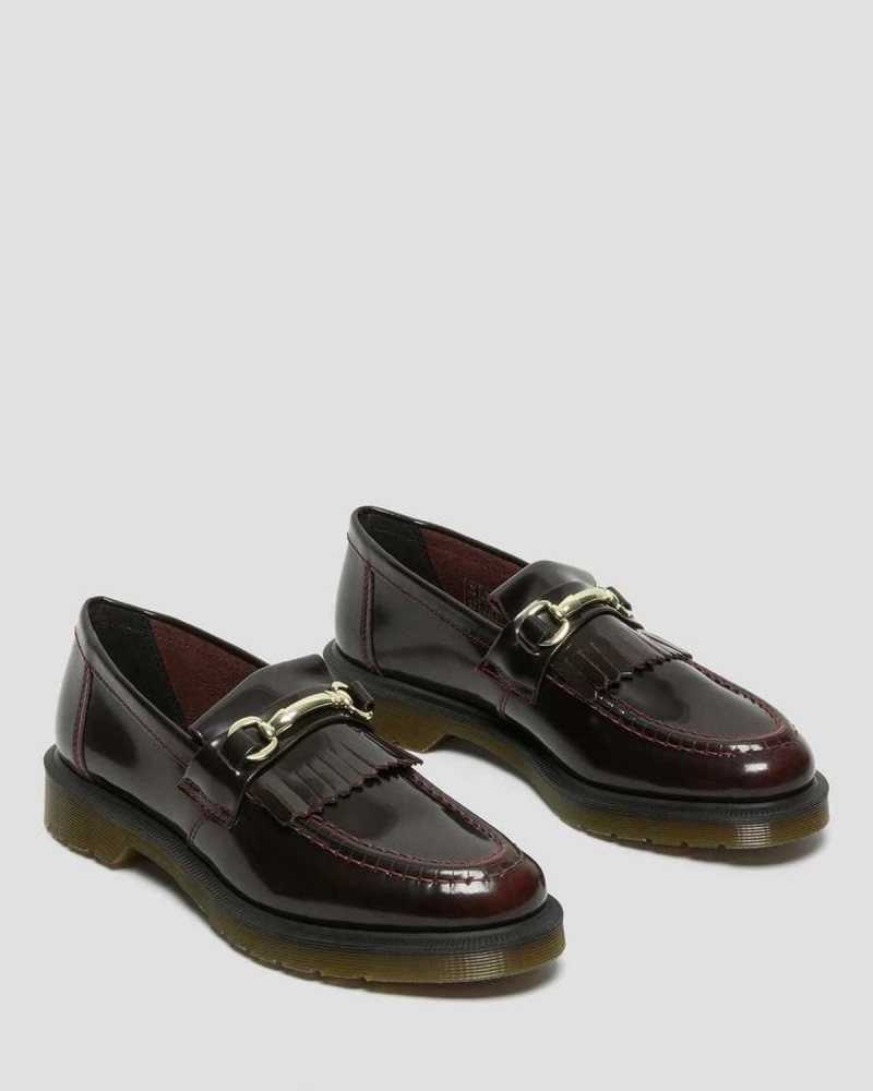 Dr Martens Adrian Snaffle Smooth Lær Kiltie Loafers Loafers Dame Rosa Rød | GCPKQ2091