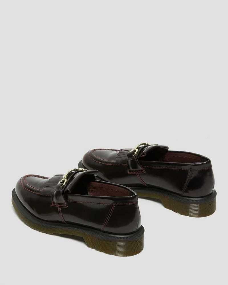 Dr Martens Adrian Snaffle Smooth Lær Kiltie Loafers Loafers Dame Rosa Rød | GCPKQ2091