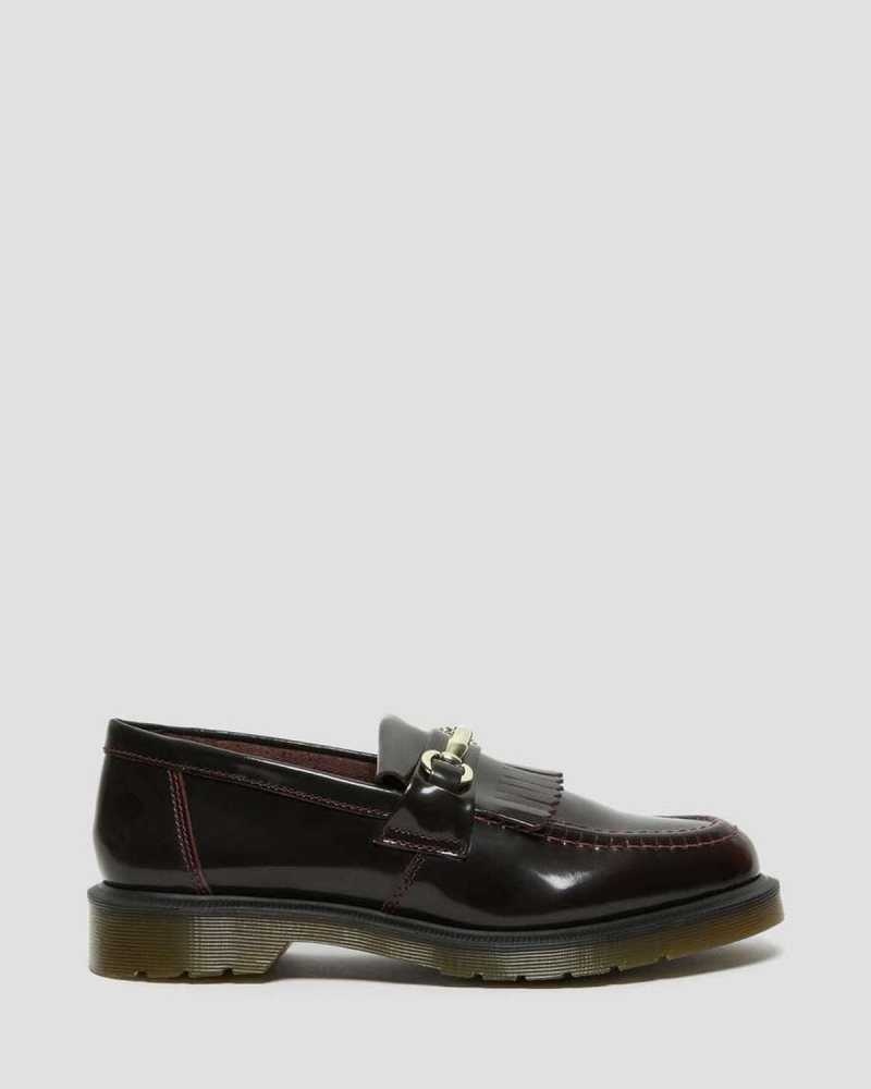 Dr Martens Adrian Snaffle Smooth Lær Kiltie Loafers Loafers Dame Rosa Rød | GCPKQ2091