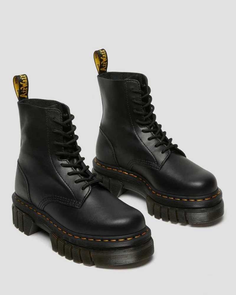 Dr Martens Audrick Nappa Lær Platform Ankle Boots Støvletter Dame Svarte | GPUCW0192