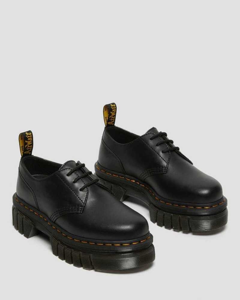 Dr Martens Audrick Nappa Lær Platform Shoes Oxford Sko Herre Svarte | WRZQF6701