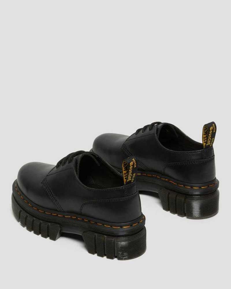 Dr Martens Audrick Nappa Lær Platform Shoes Oxford Sko Herre Svarte | WRZQF6701