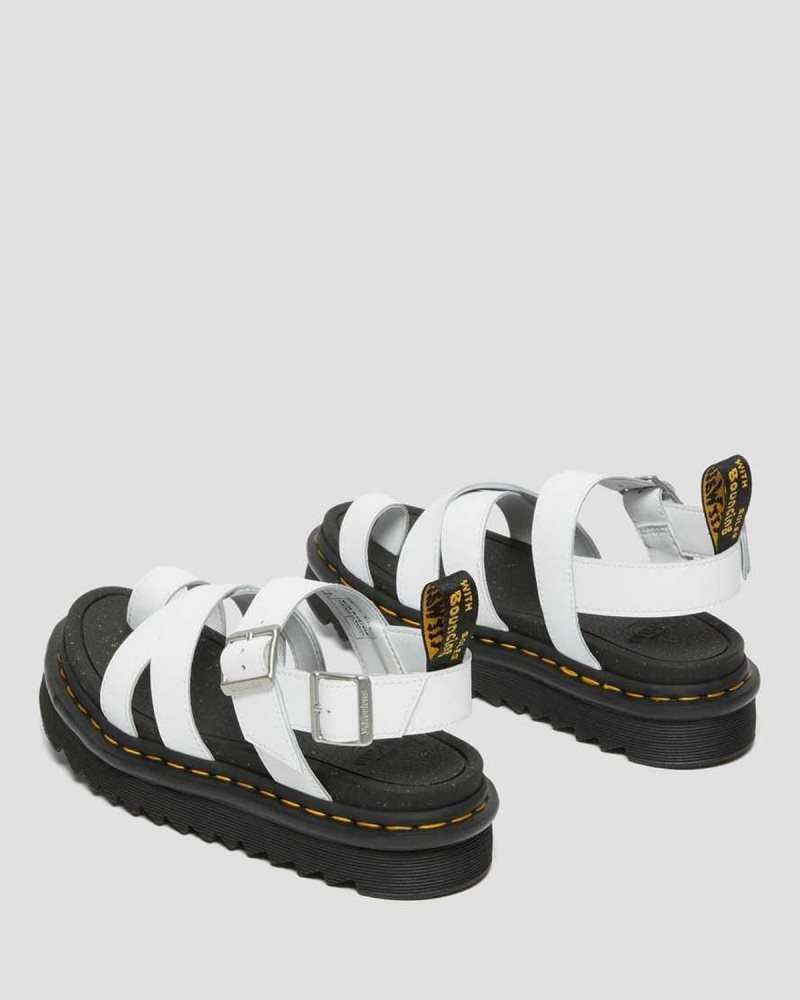 Dr Martens Avry Hydro Lær Reima Sandals Gladiatorsandaler Dame Hvite | UMVDS0658