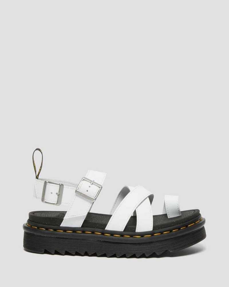 Dr Martens Avry Hydro Lær Reima Sandals Gladiatorsandaler Dame Hvite | UMVDS0658