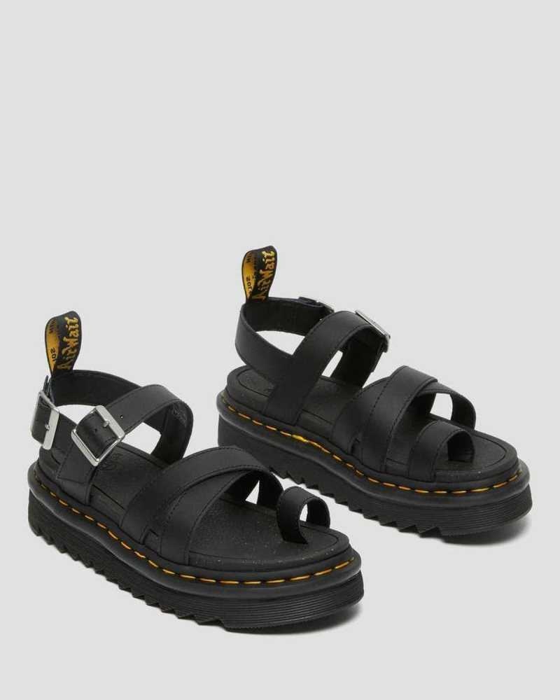 Dr Martens Avry Hydro Lær Reima Sandals Gladiatorsandaler Dame Svarte | IOMVX1682