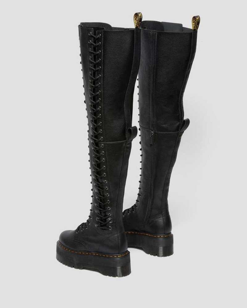 Dr Martens Azreya Max Lær 26-Eye Platform Boots Platform Støvler Dame Svarte | VARUB8140