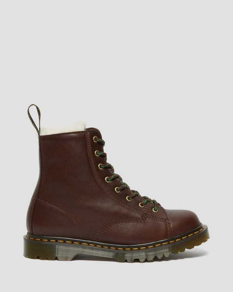 Dr Martens Barton Shearling Forede Lær Boots Made In England Herre Brune | GUCWS3496