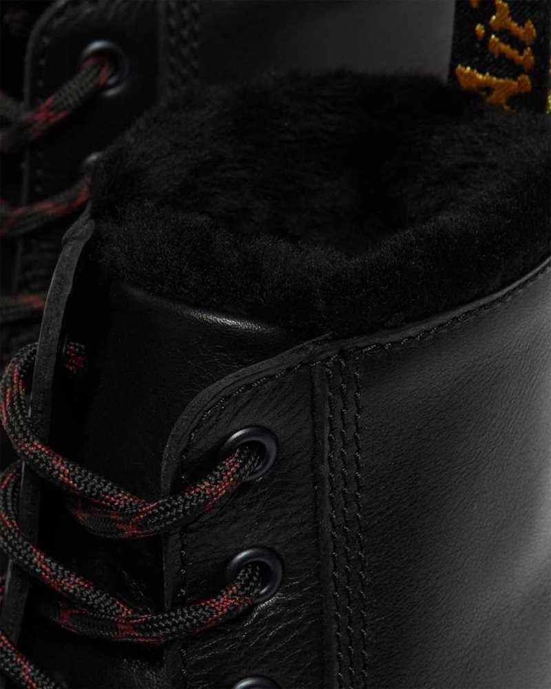 Dr Martens Barton Shearling Forede Lær Boots Made In England Herre Svarte | WPXBV4689