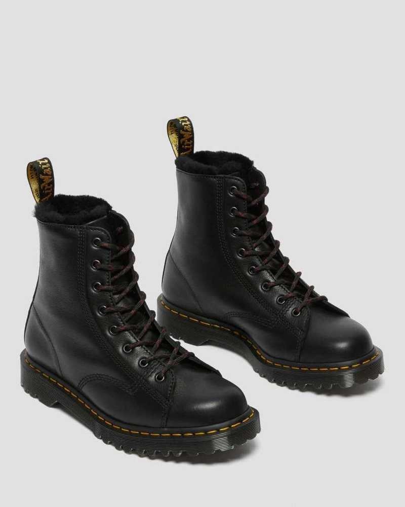 Dr Martens Barton Shearling Forede Lær Boots Made In England Herre Svarte | WPXBV4689