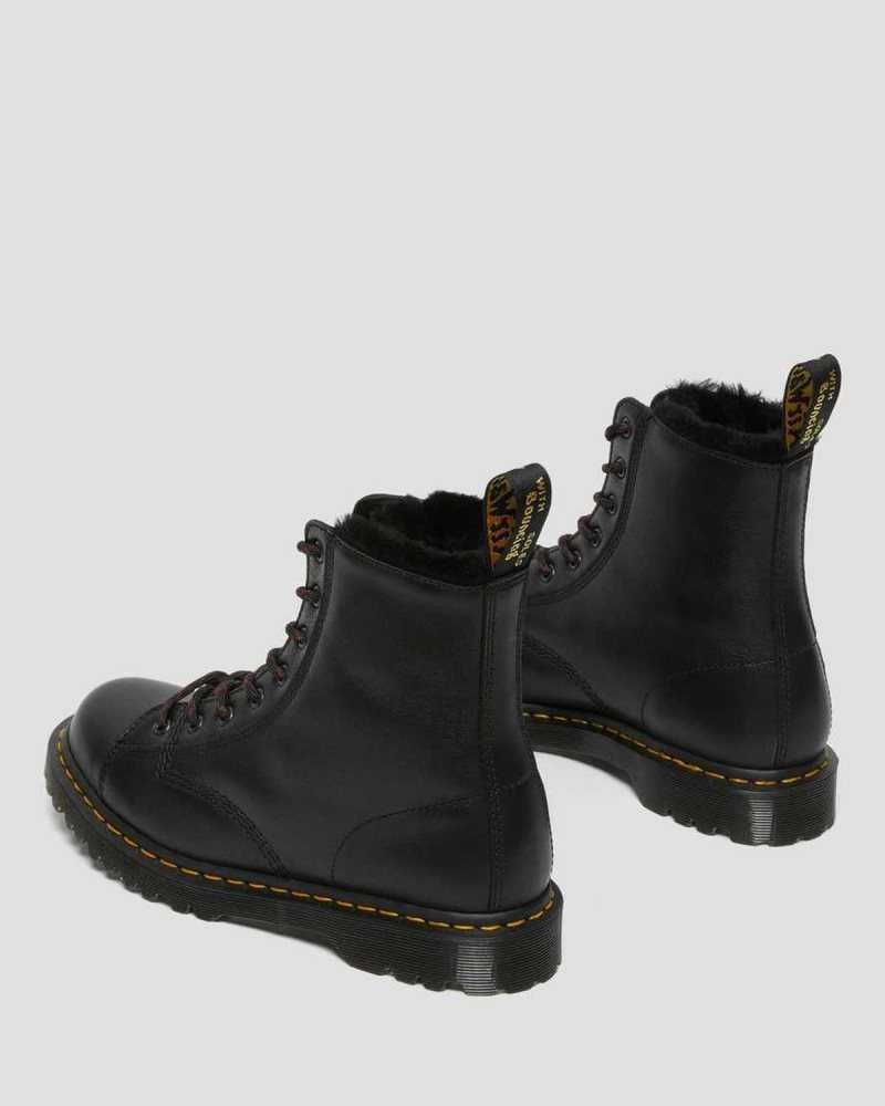 Dr Martens Barton Shearling Forede Lær Boots Made In England Herre Svarte | WPXBV4689