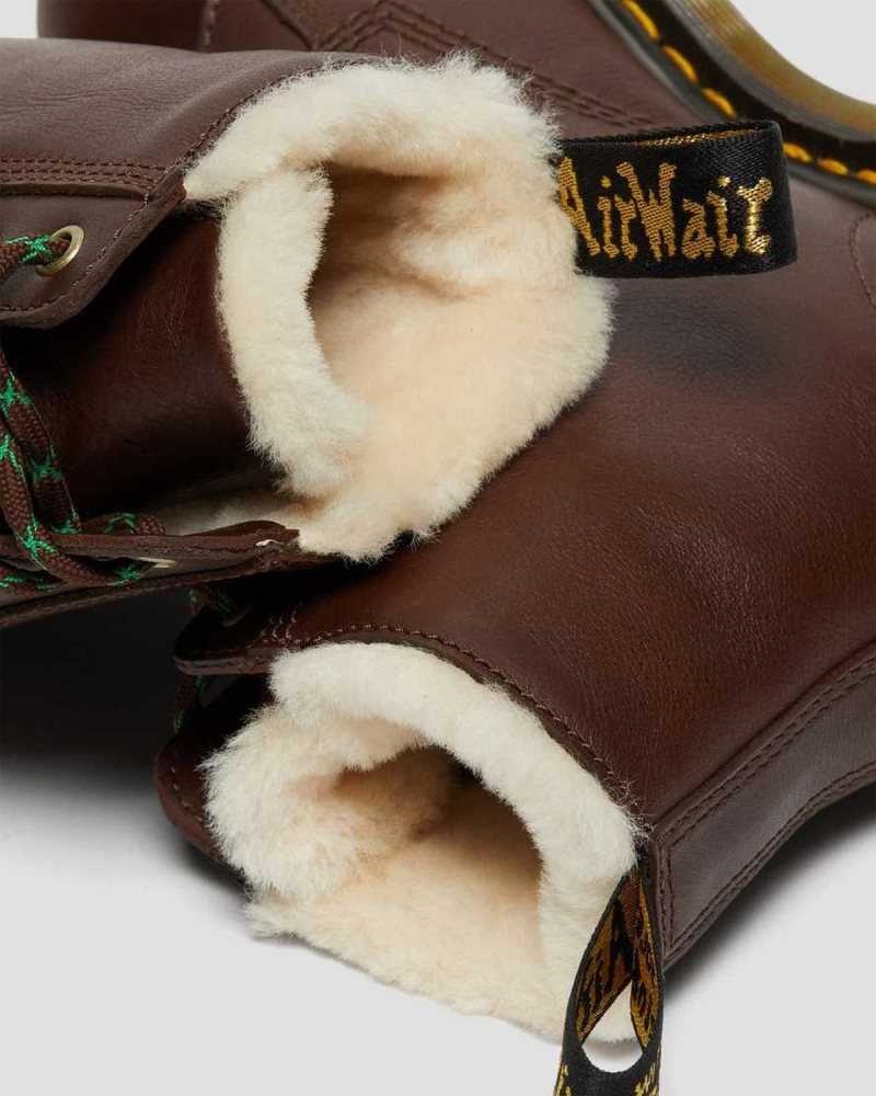 Dr Martens Barton Shearling Forede Lær Boots Vinterstøvler Herre Brune | VHBRL0431