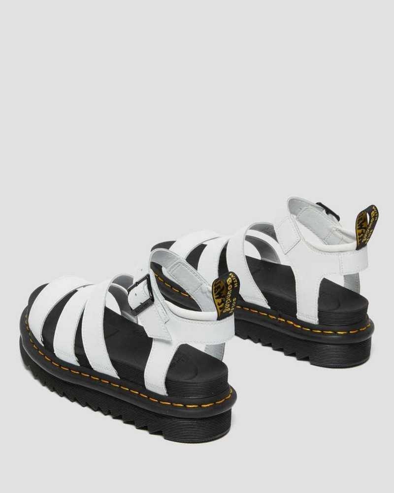 Dr Martens Blaire Hydro Lær Reima Sandals Gladiatorsandaler Dame Hvite | HFOIL7432