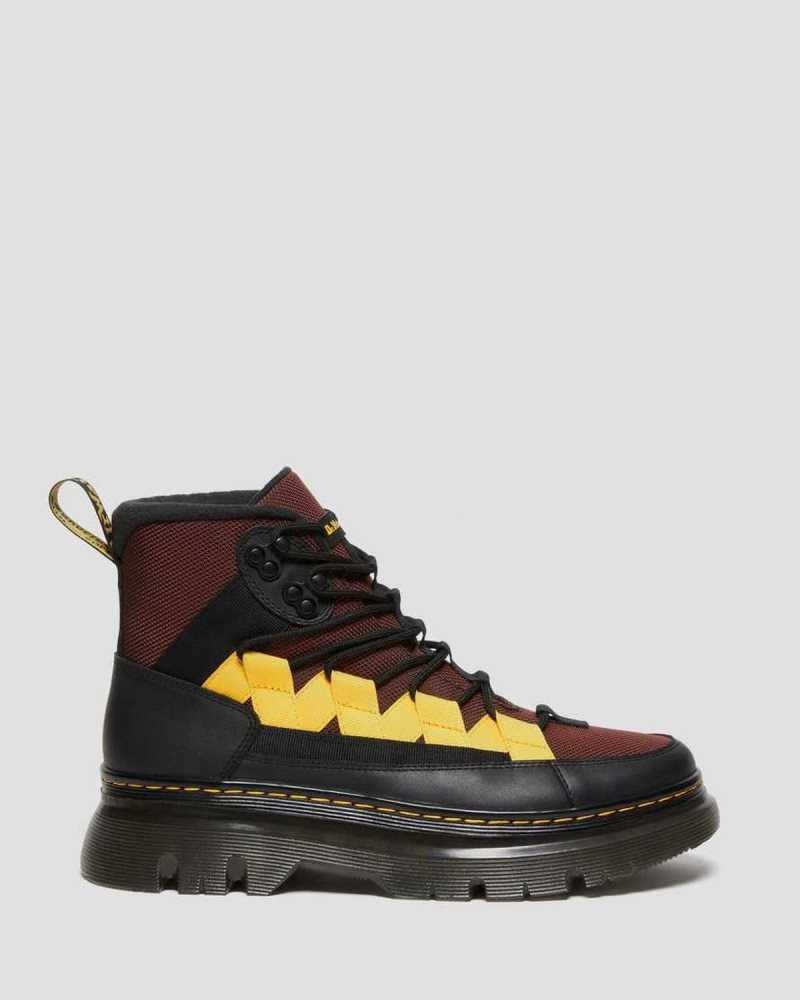 Dr Martens Boury Contrast Nylon & Lær Vanlige Boots Fritidsstøvler Dame Svarte Brune | FPHKV4803