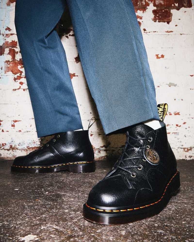 Dr Martens Church Buckingham Lær Monkey Boots Støvler Herre Svarte | SJYZD4769