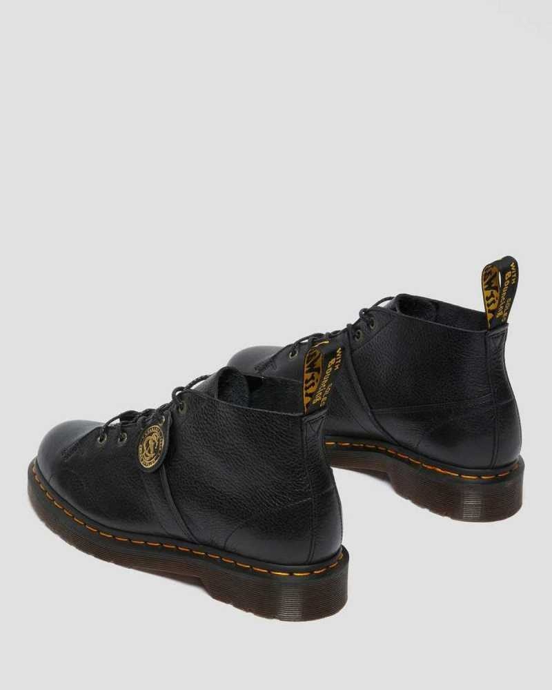 Dr Martens Church Buckingham Lær Monkey Boots Støvler Herre Svarte | SJYZD4769