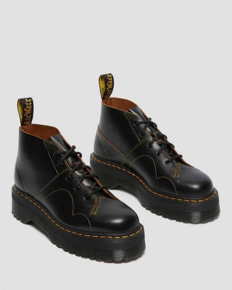 Dr Martens Church Platform Monkey Boots Støvletter Herre Svarte | FUSEK9481