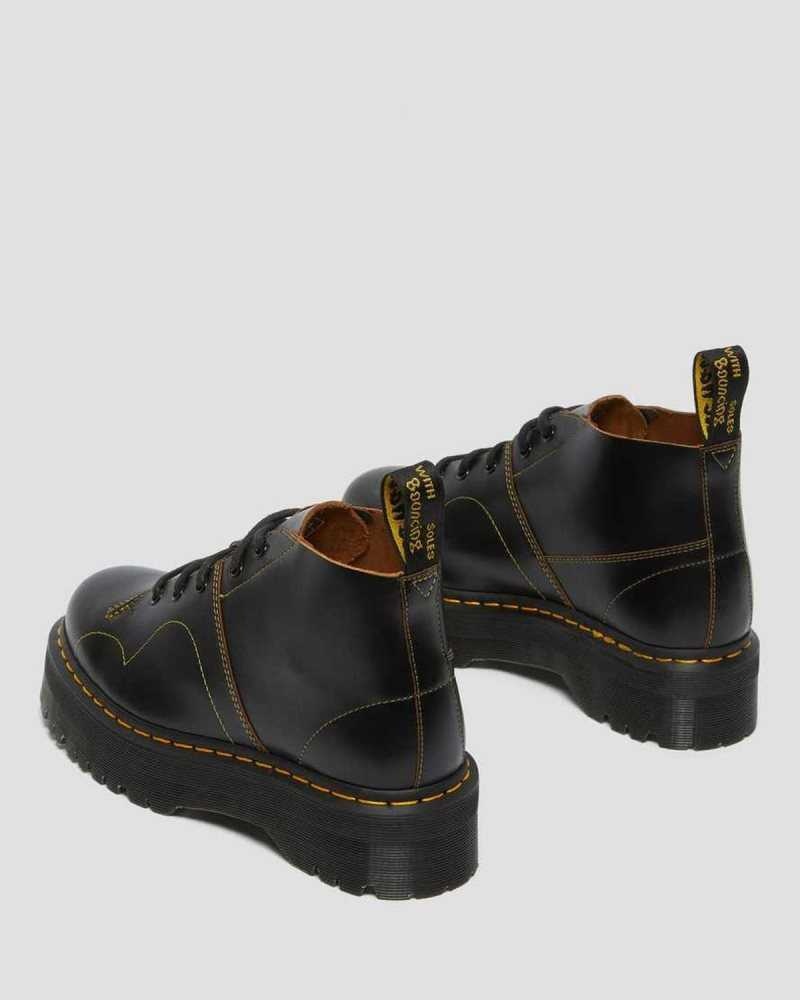 Dr Martens Church Platform Monkey Boots Støvletter Herre Svarte | FUSEK9481