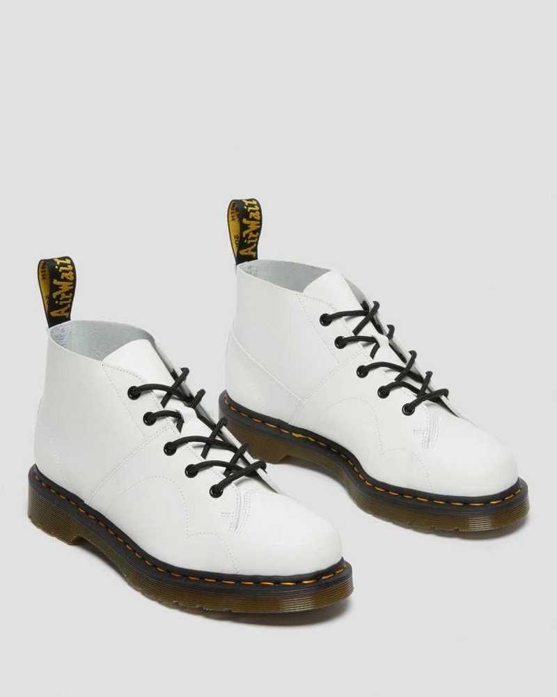 Dr Martens Church Smooth Lær Monkey Boots Støvletter Herre Hvite | GFSXM2851