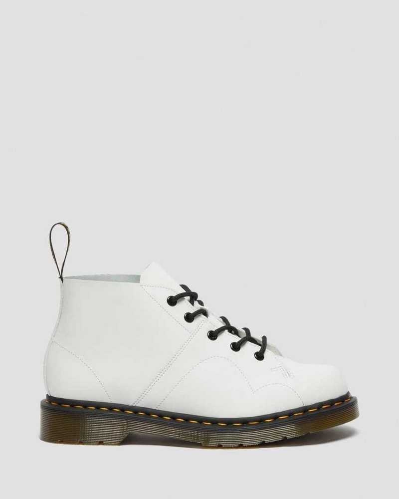 Dr Martens Church Smooth Lær Monkey Boots Støvletter Herre Hvite | GFSXM2851