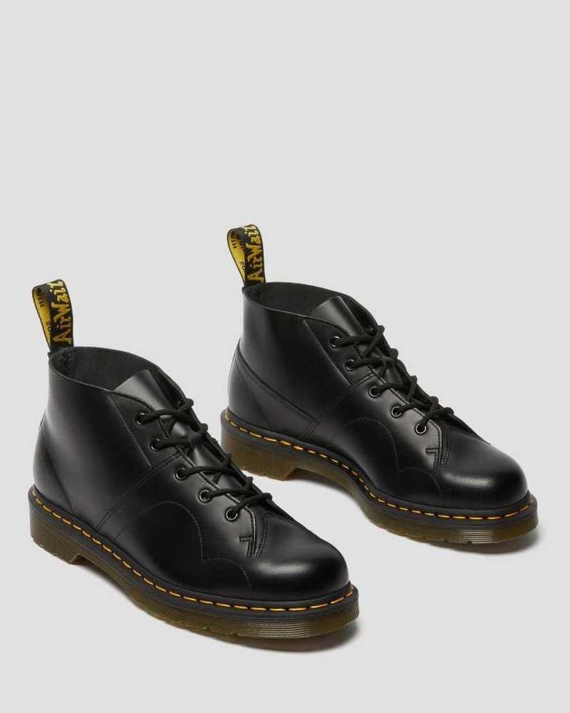 Dr Martens Church Smooth Lær Monkey Boots Støvletter Dame Svarte | ESGPX7235